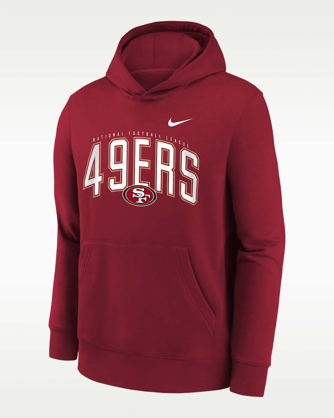 San Francisco 49ers Essentials Club Logo Arch Big Kids' Nike NFL Pullover Crew - Red