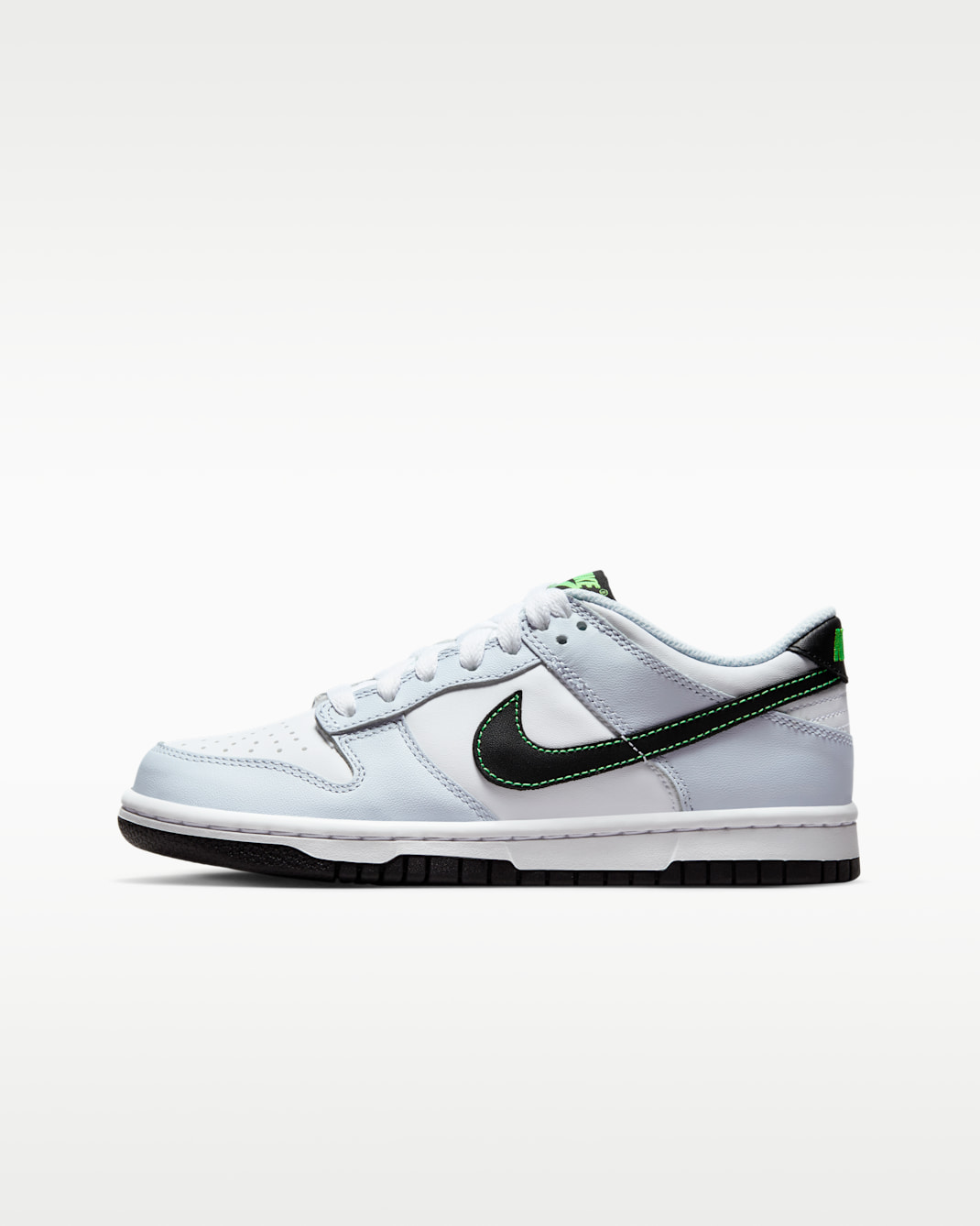 Nike Dunk Low Older Kids' Shoes - White/Football Grey/Green Strike/Black