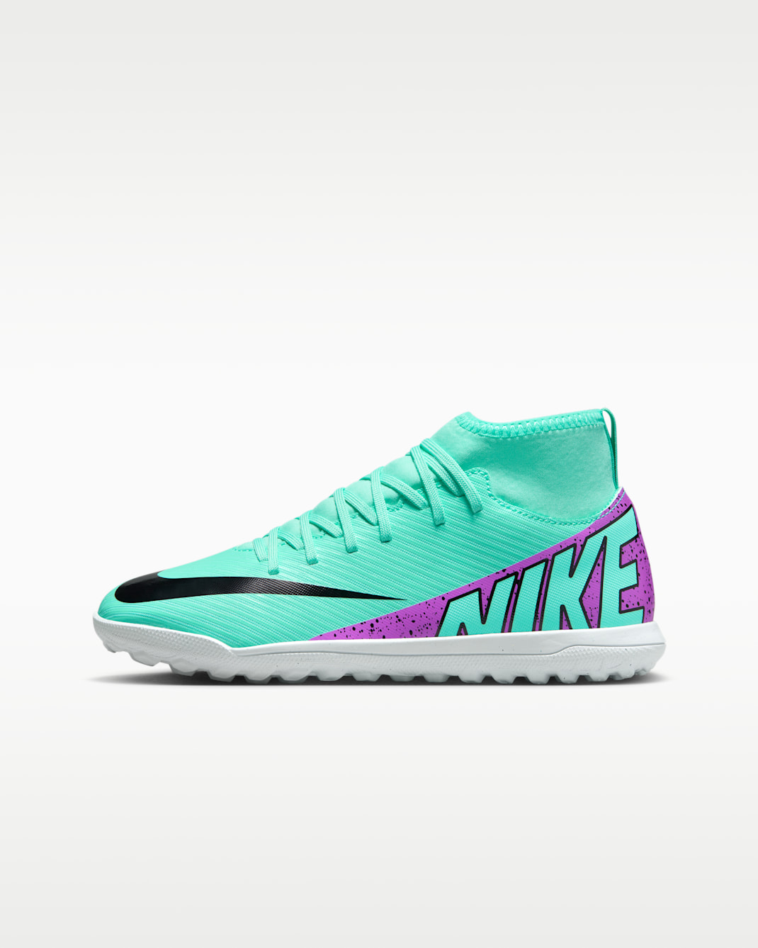Nike Jr. Mercurial Superfly 9 Club Younger/Older Kids' Turf High-Top Football Shoes - Hyper Turquoise/Black/White/Fuchsia Dream