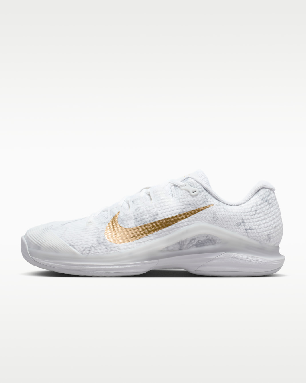 Chaussure de tennis pour surface dure Nike Vapor 12 Magnolia pour homme - Blanc/Pure Platinum/Metallic Gold