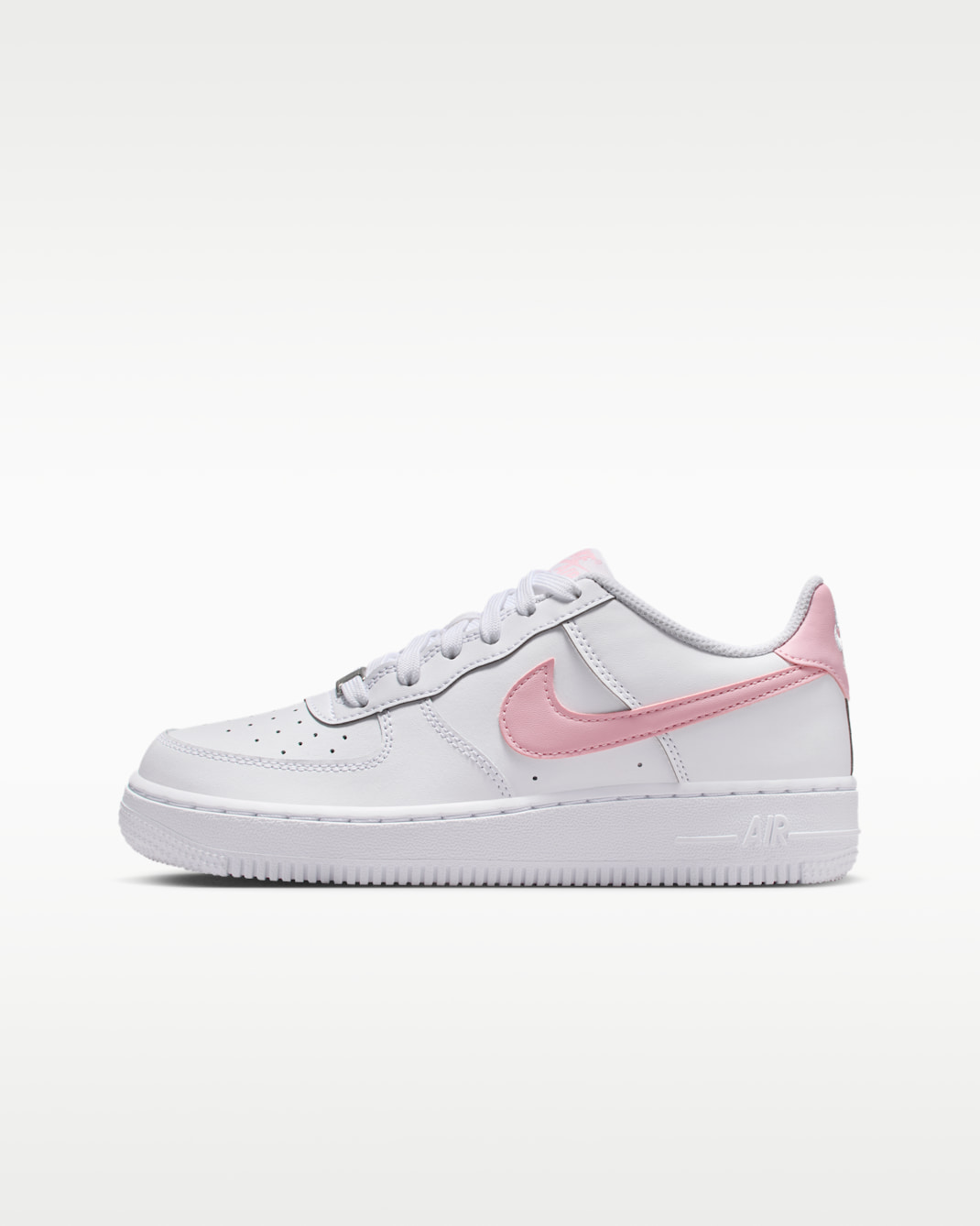 Nike Air Force 1 Older Kids' Shoes - White/White/Medium Soft Pink