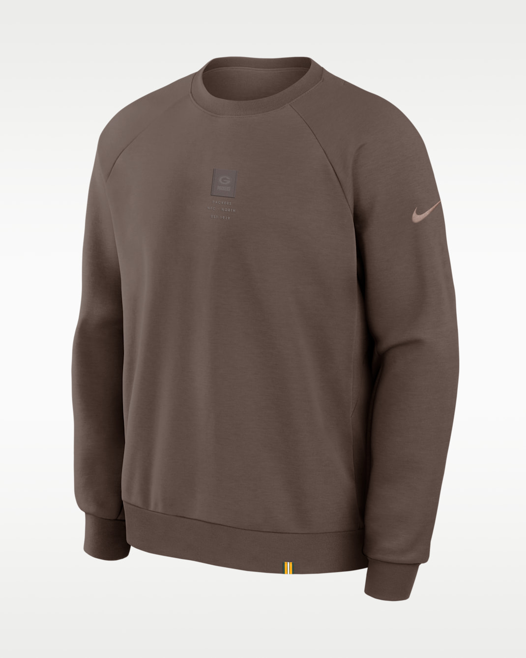 Sudadera de cuello redondo sin cierre Nike Dri-FIT de la NFL para hombre Green Bay Packers Primary - Marrón
