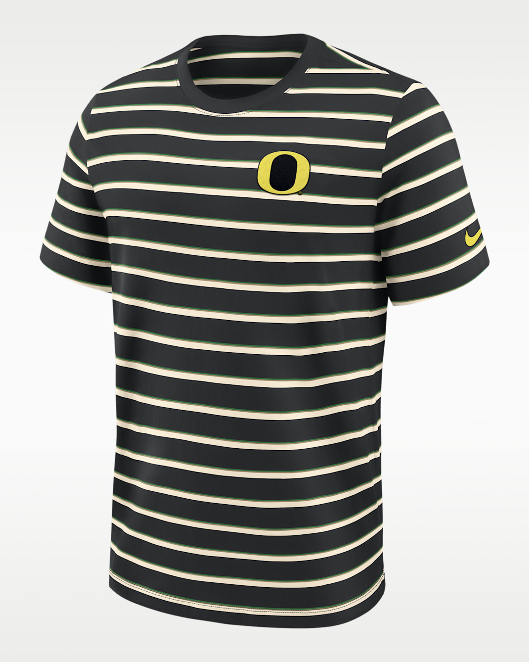 Playera universitaria Nike para hombre Oregon Athletic Prep Legacy Summit Stripe - Negro