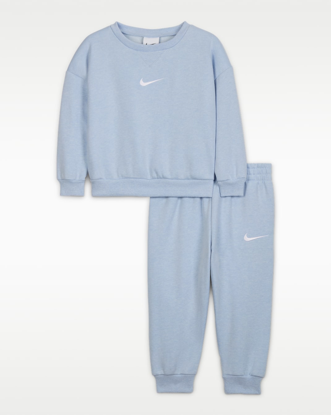 Nike Essentials Baby (12–24M) 2-Piece Fleece Crew Set - Cobalt Steel Heather