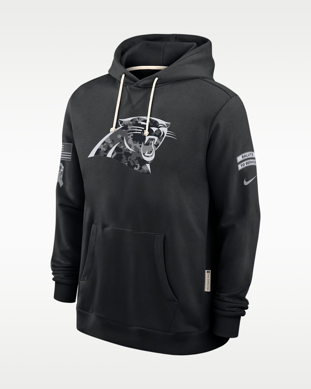 Carolina Panthers Salute to Service Sideline Men's Nike Dri-FIT NFL Pullover Hoodie - Black