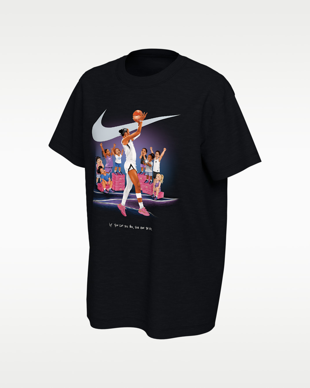 A'ja Wilson Big Kids' Nike Basketball T-Shirt - Black