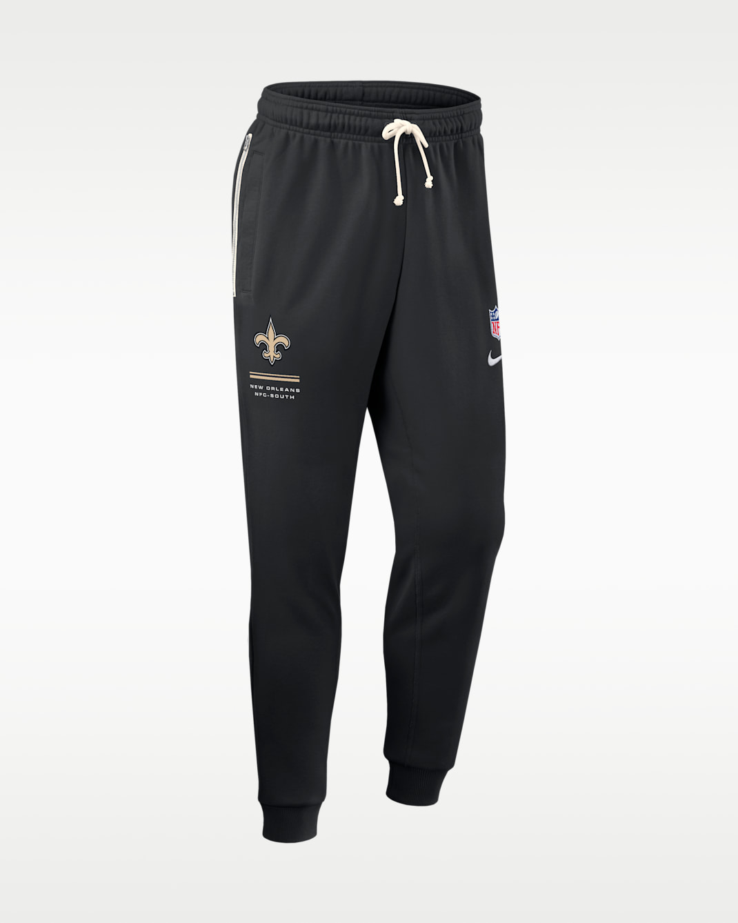 Pants Nike Dri-FIT de la NFL de pierna entallada para hombre New Orleans Saints Sideline Standard Issue - Negro