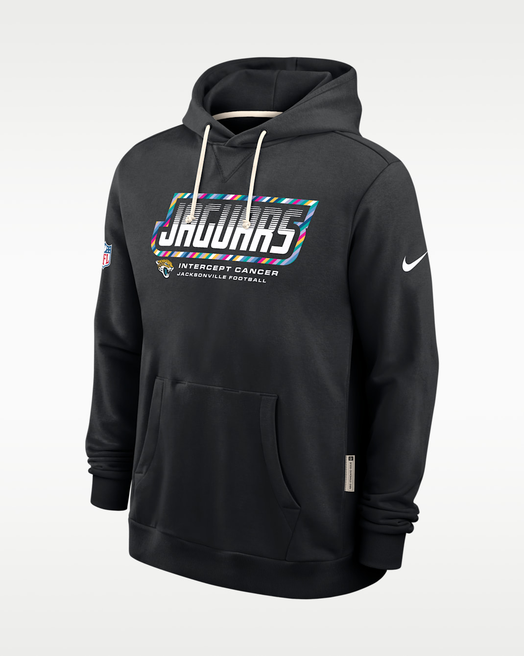 Jacksonville Jaguars Crucial Catch Sideline Standard Issue Men's Nike Dri-FIT NFL Pullover Hoodie - Black