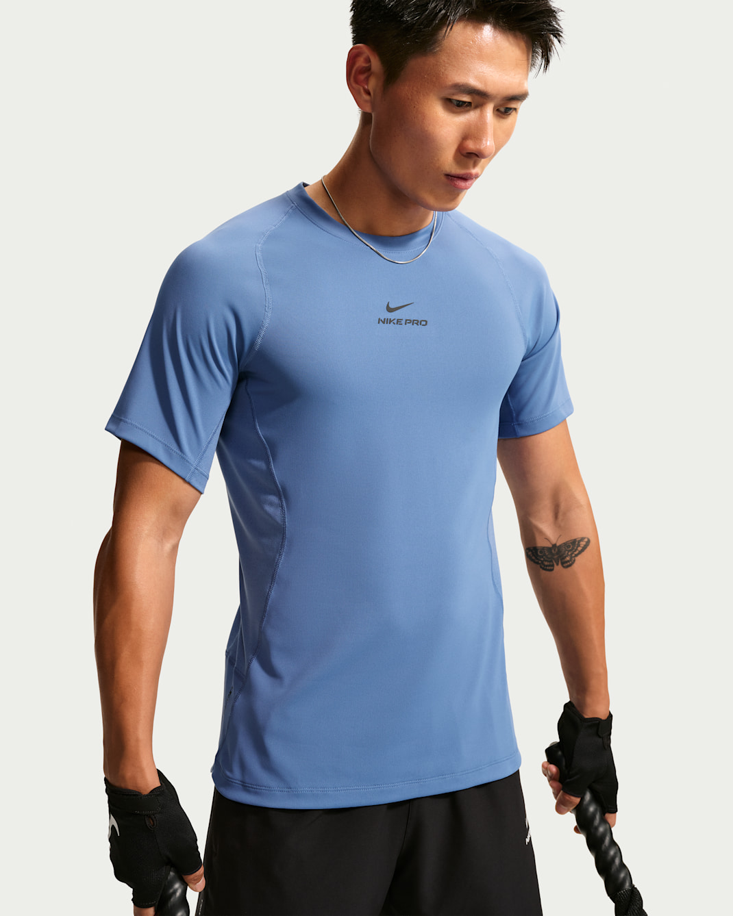 Nike Pro Training Men's Dri-FIT Short-Sleeve Top - Indigo Storm/Black