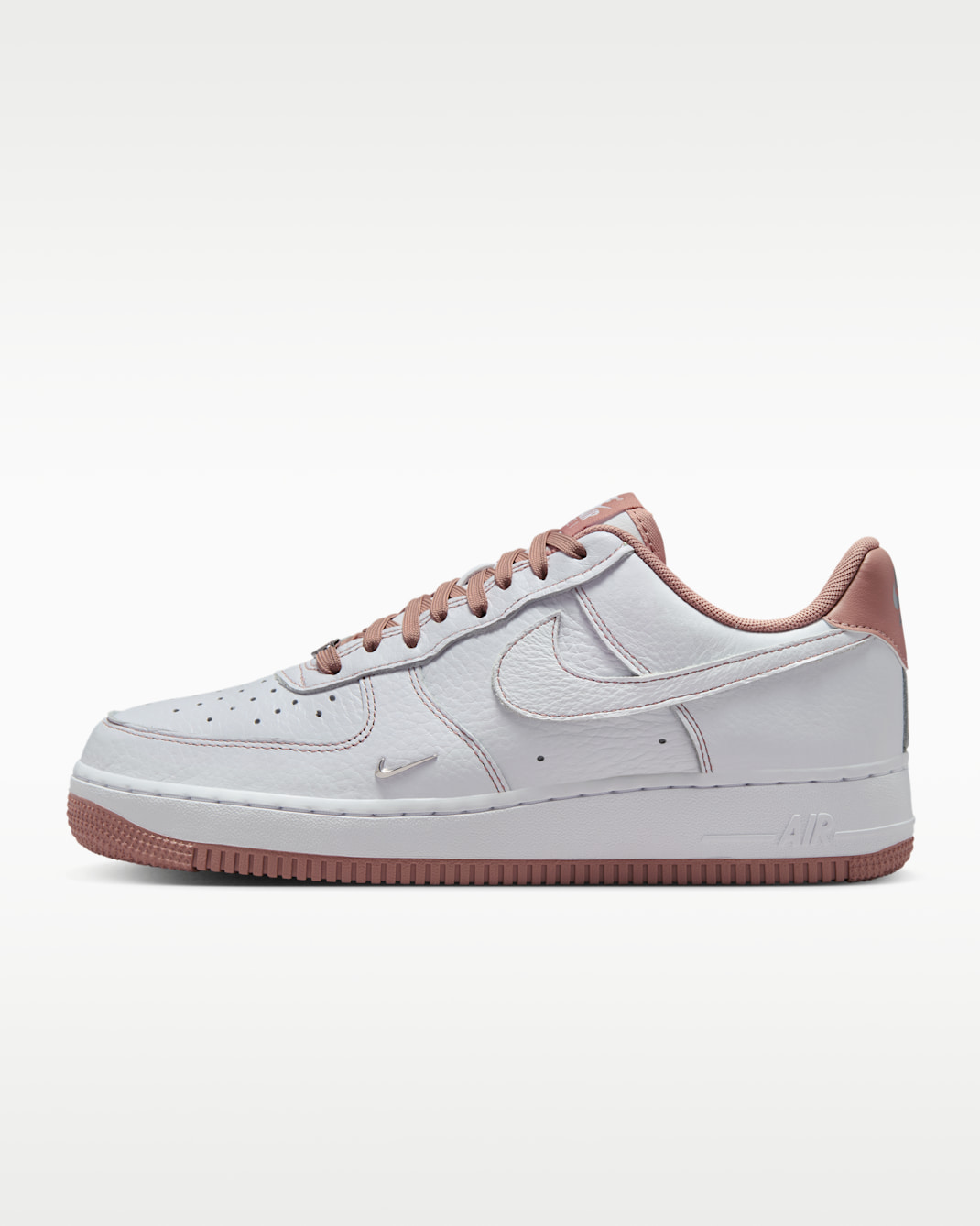 รองเท้าผู้หญิง Nike Air Force 1 '07 Mini Jewel - ขาว/Metallic Silver/Particle Pink