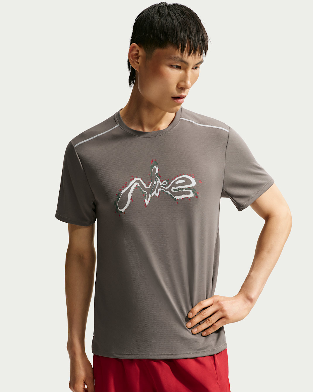 Nike Miler Men's Dri-FIT Short-Sleeve Running Top - Cave Stone/Grey Fog