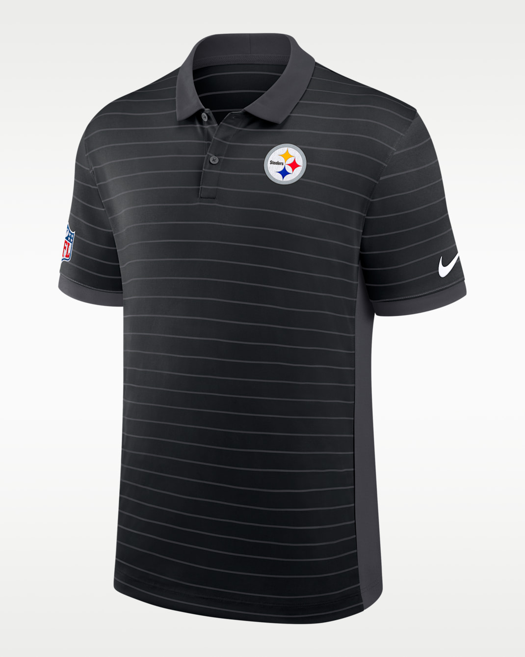 Pittsburgh Steelers Sideline Victory Stripe Men's Nike Dri-FIT NFL Polo - Black