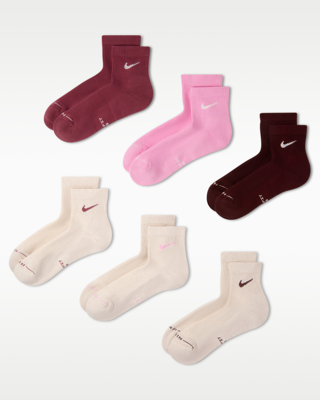 Nike Everyday Elevated Ankle Socks (6 Pairs) - Multi-Color