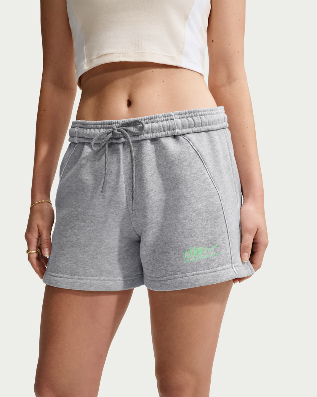 Nike Studio Fleece Medium Weight "Graphic Pack" Women's Mid-Rise "Nike Athletic Department" Shorts