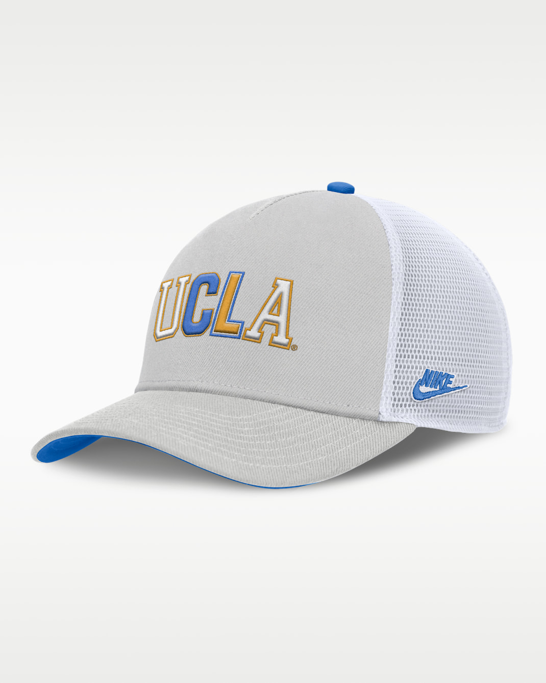 Gorra de rejilla universitaria Nike ajustable para hombre UCLA Legacy Basketball Rise - Gris/Azul/Oro/Azul