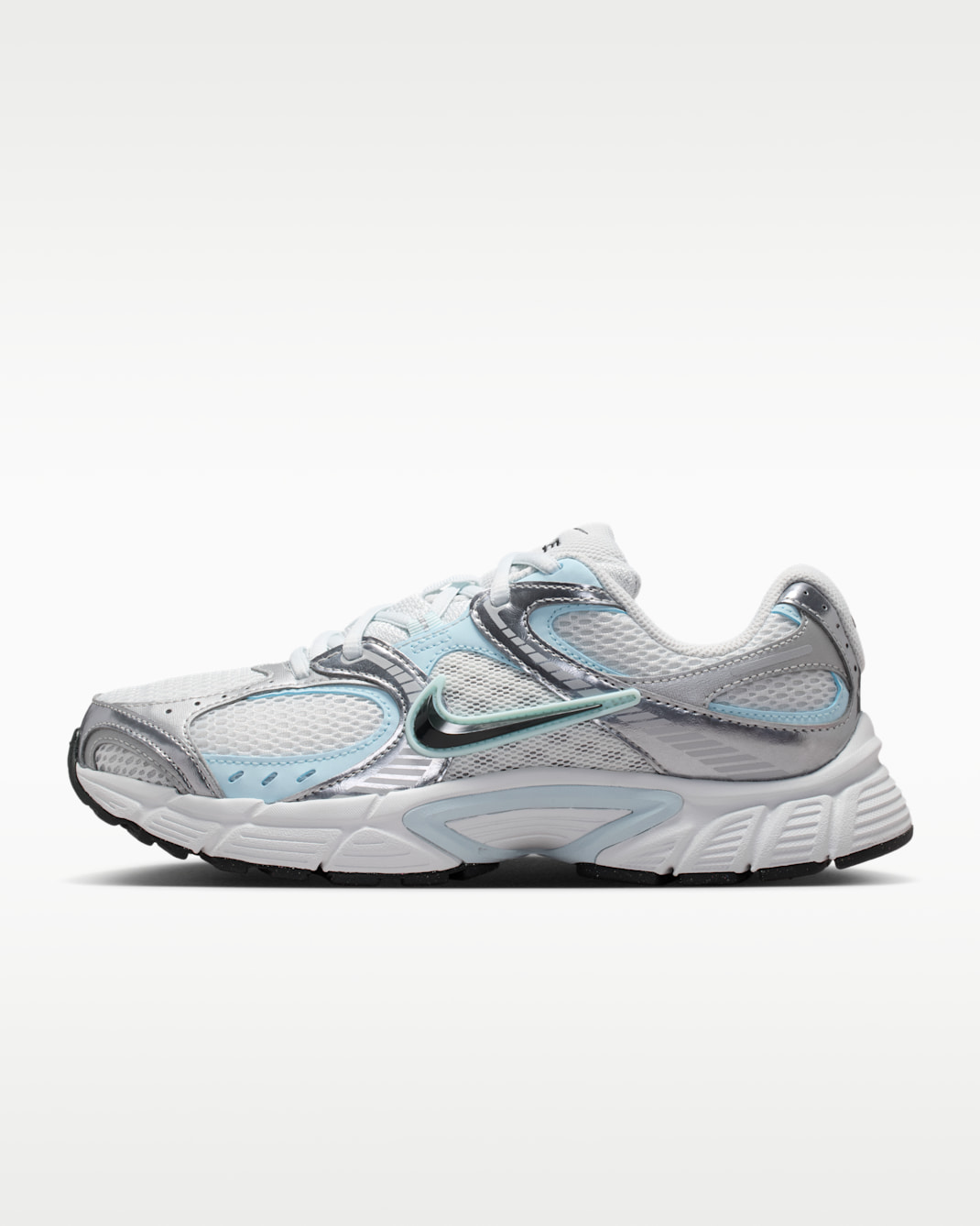 Sapatilhas Nike V5 RNR com integração de design refletor para mulher - Cinzento Fog/Branco Off/Azul Glacier/Anthracite