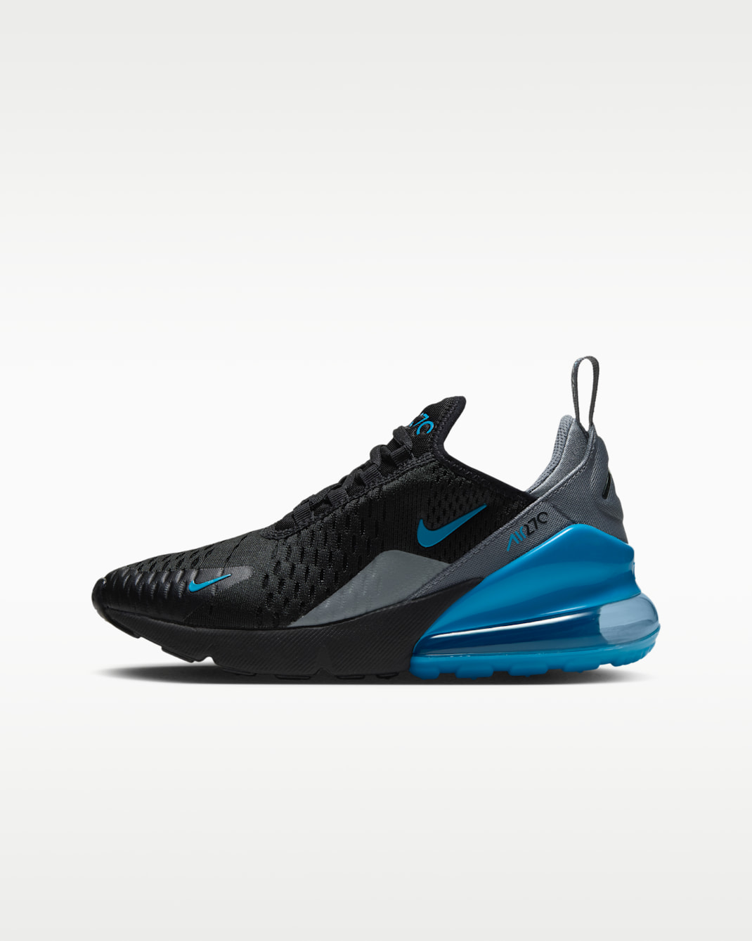 Nike Air Max 270 Older Kids' Shoes - Black/Smoke Grey/Light Current Blue