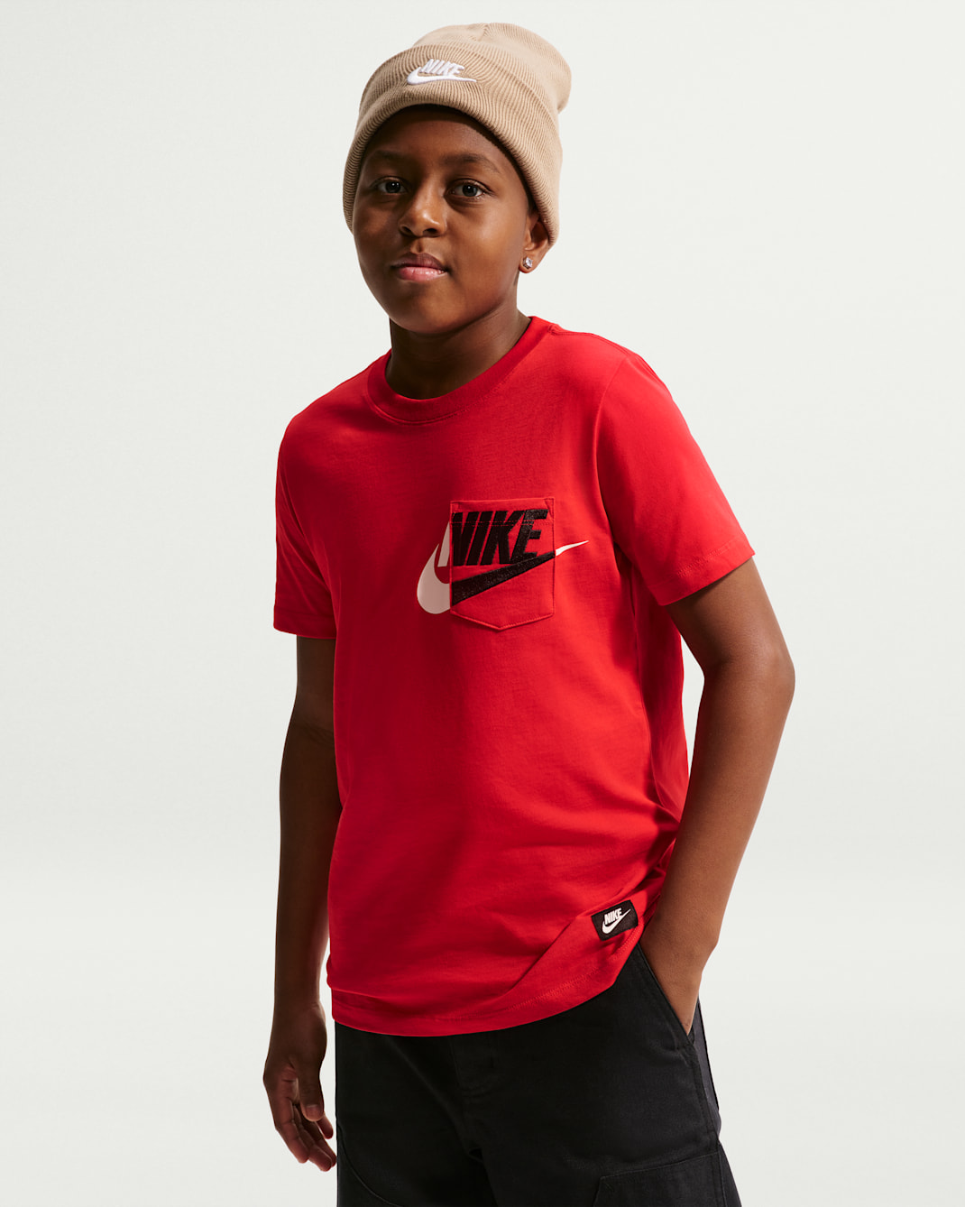 Nike Sportswear Big Kids' Pocket T-Shirt - University Red