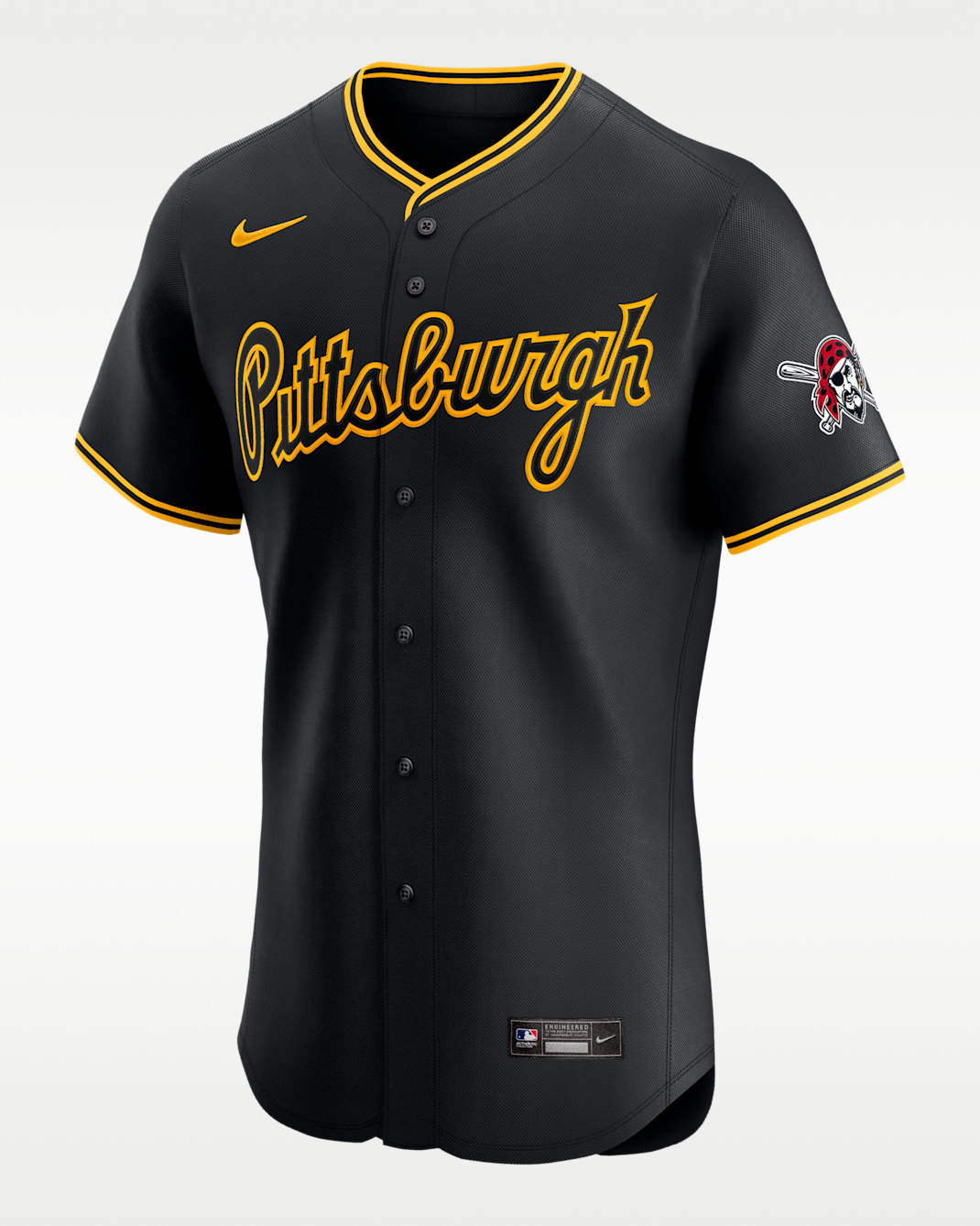 Jersey Nike Dri-FIT ADV de la MLB Elite para hombre Pittsburgh Pirates - Negro
