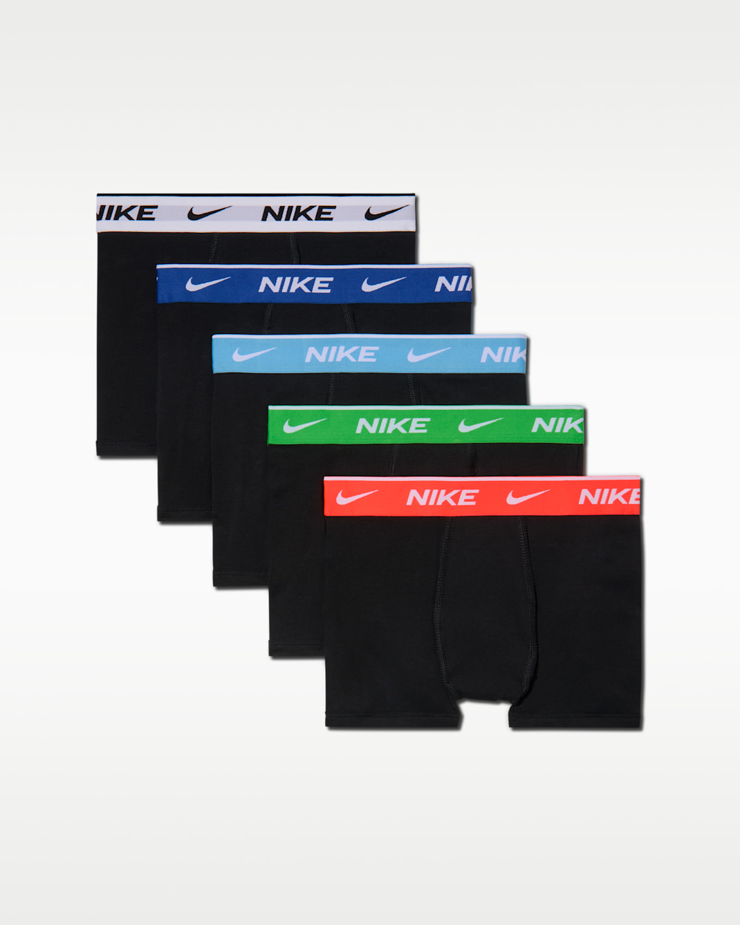 Nike Dri-FIT Boxershorts mit farbigem Bund aus Baumwolle (5er-Pack, ältere Kinder) - Bright Crimson
