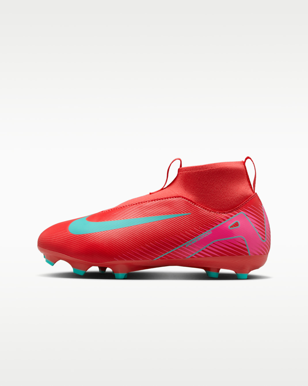 Nike Jr. Mercurial Superfly 10 Academy Younger/Older Kids' Multi-Ground High-Top Football Boot - Ember Glow/Aurora Green