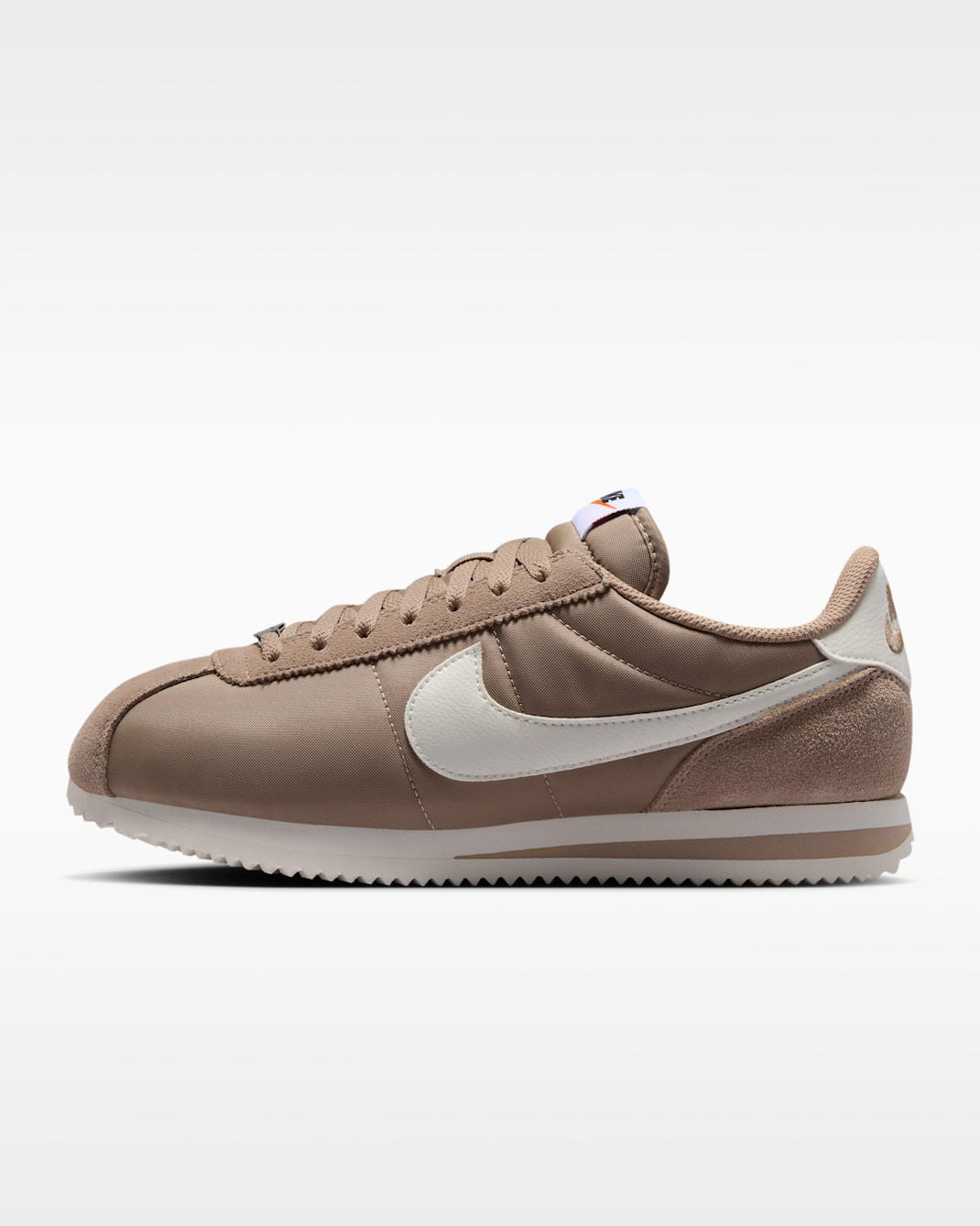 Nike Cortez Textile Women's Shoes - British Khaki/Black/Safety Orange/Sail