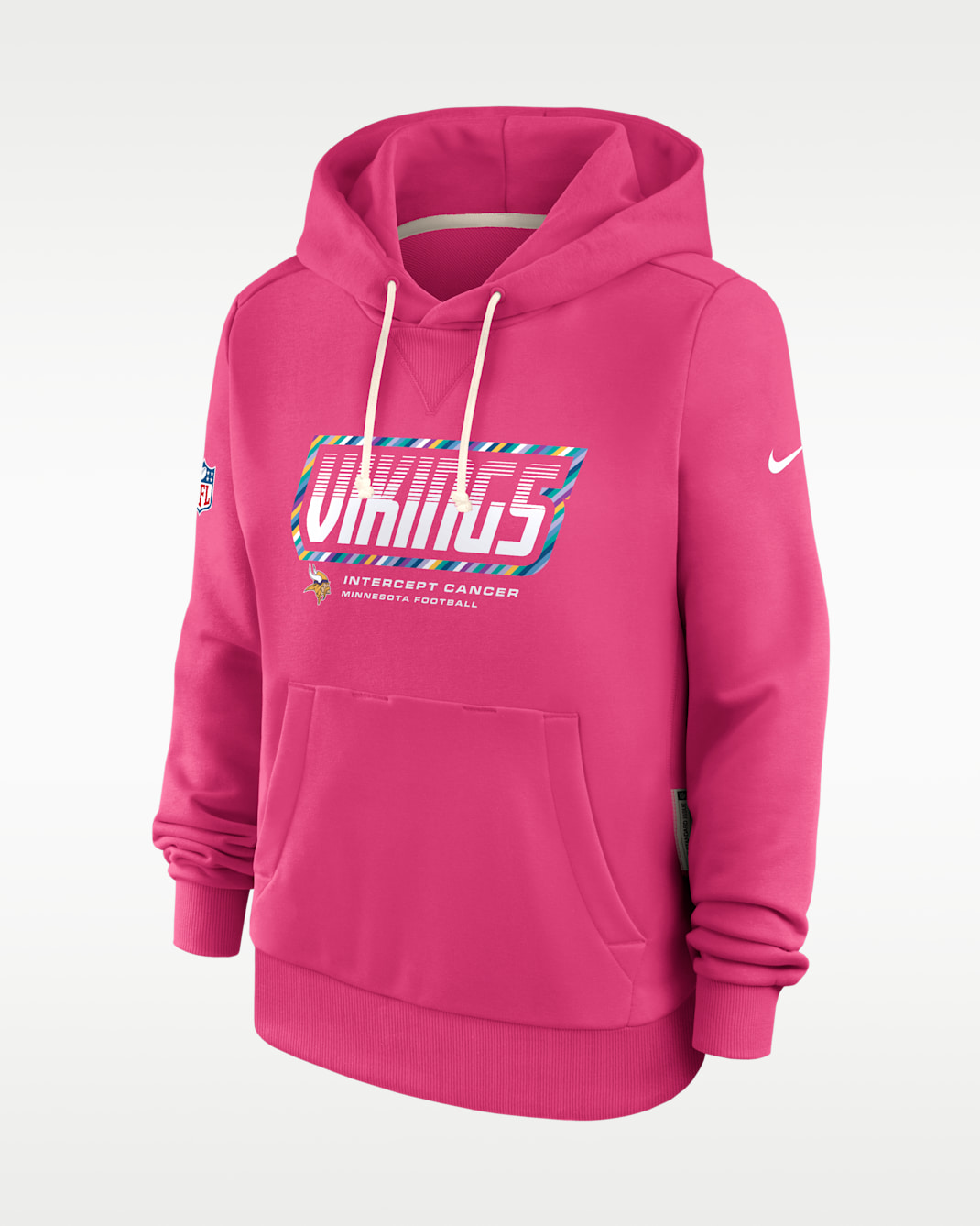 Minnesota Vikings Crucial Catch Standard Issue Women's Nike Dri-FIT NFL Pullover Hoodie - Pink
