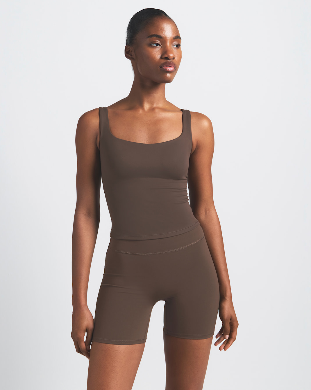 NikeSKIMS Matte Women's Square-Neck Tank - NSKM DARK SEPIA