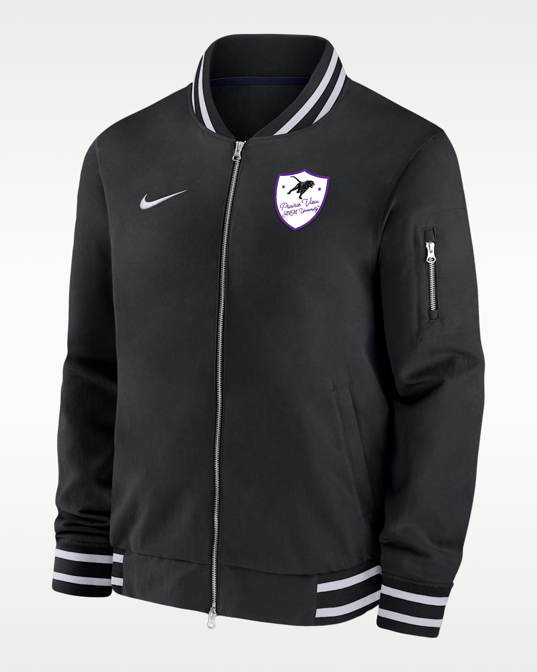 Nike College (Prairie View A&M University) Men's Bomber Jacket - Black