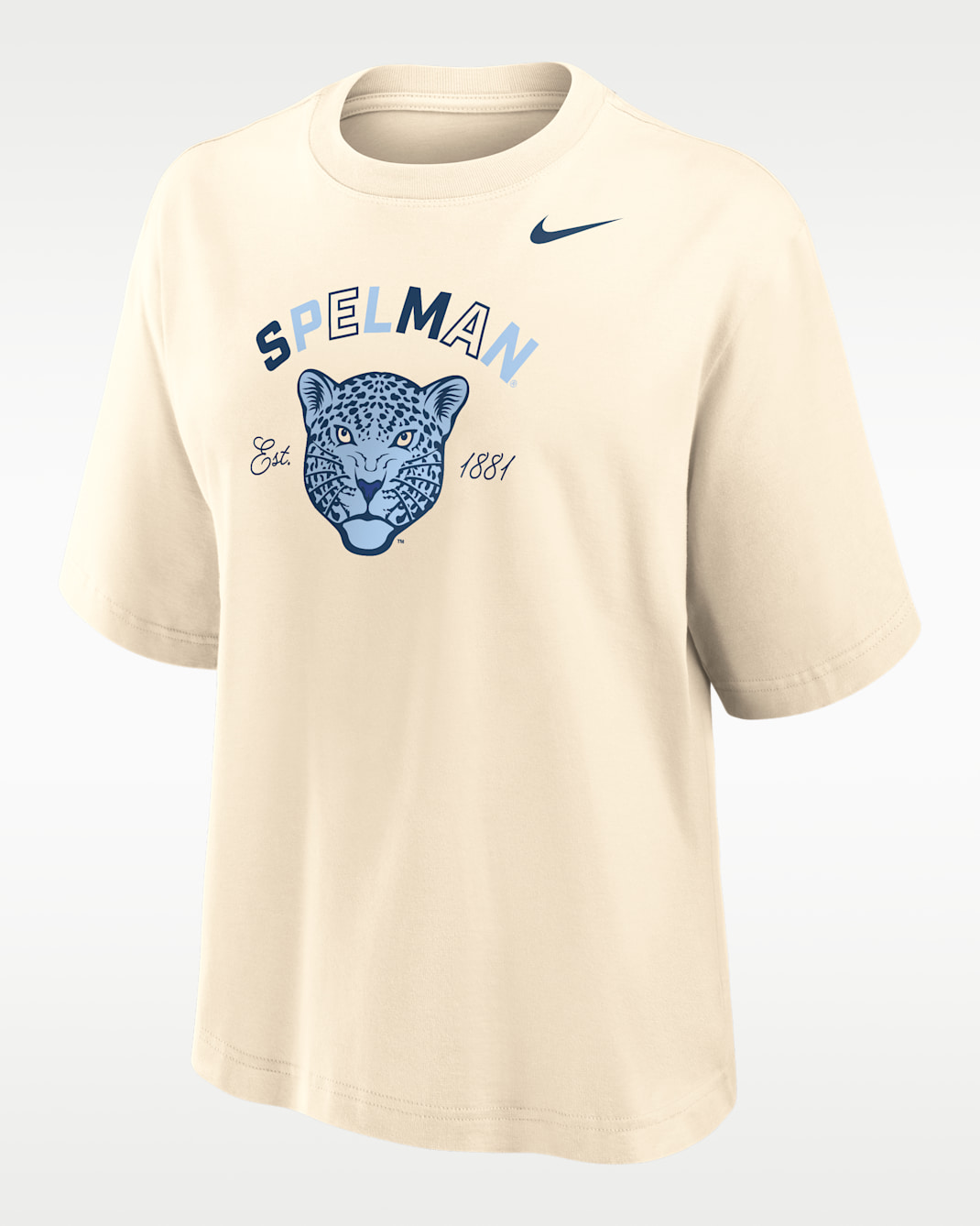 Nike College (Spelman College) Women's Boxy Cotton T-Shirt - Natural