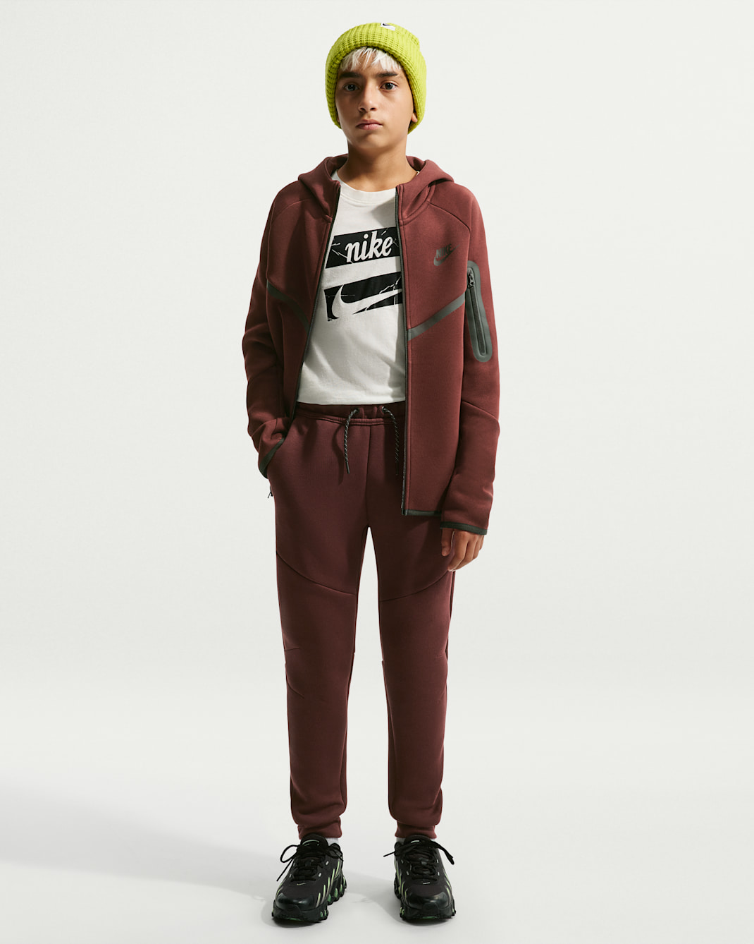 Joggers para niño talla grande Nike Sportswear Tech Fleece - Dátil místico/Negro/Negro
