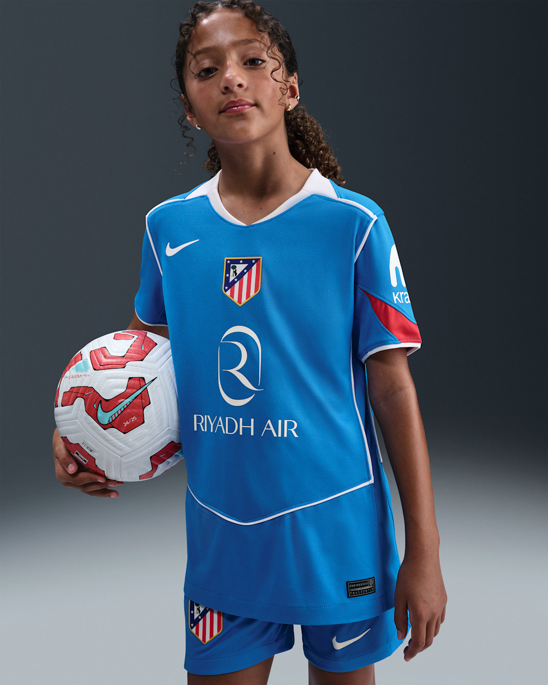 Atlético Madrid 2025/26 Stadium Third Older Kids' Nike Dri-FIT Total 90 Football Replica Shirt - Photo Blue/Sport Red/White/White