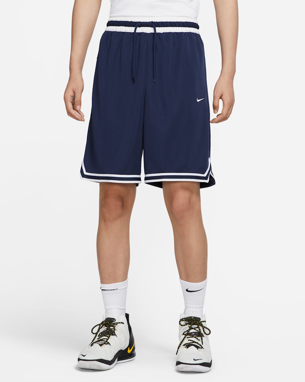 กางเกงบาสเก็ตบอลขาสั้นผู้ชาย Nike Dri-FIT DNA - Midnight Navy/ขาว