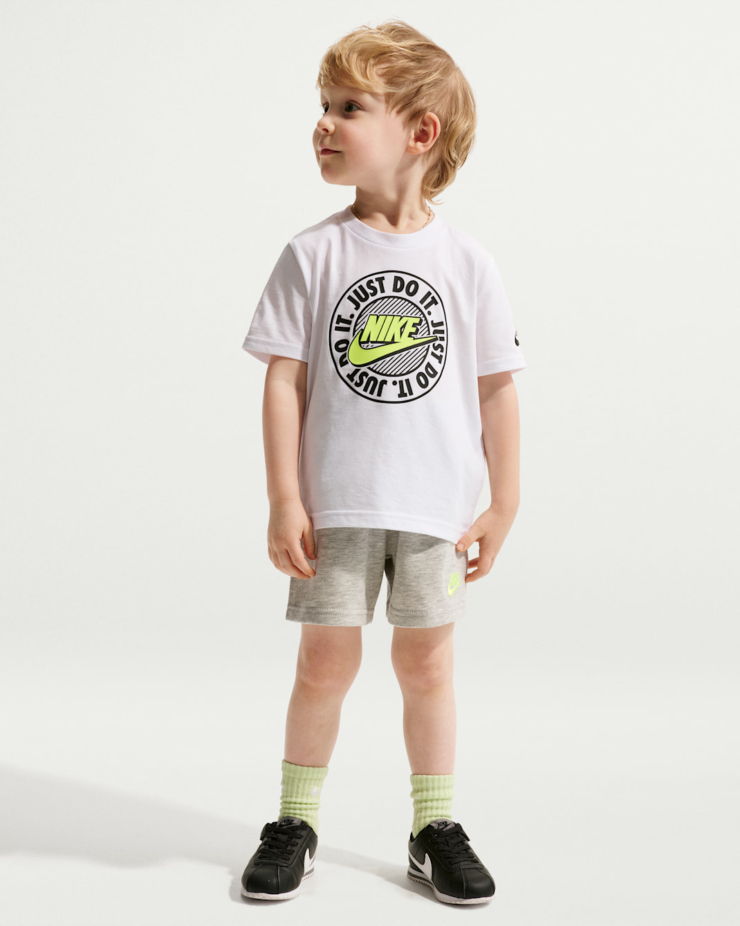 나이키 스포츠웨어 베이비 투피스 프렌치 테리 쇼츠 세트 - 그레이 헤더