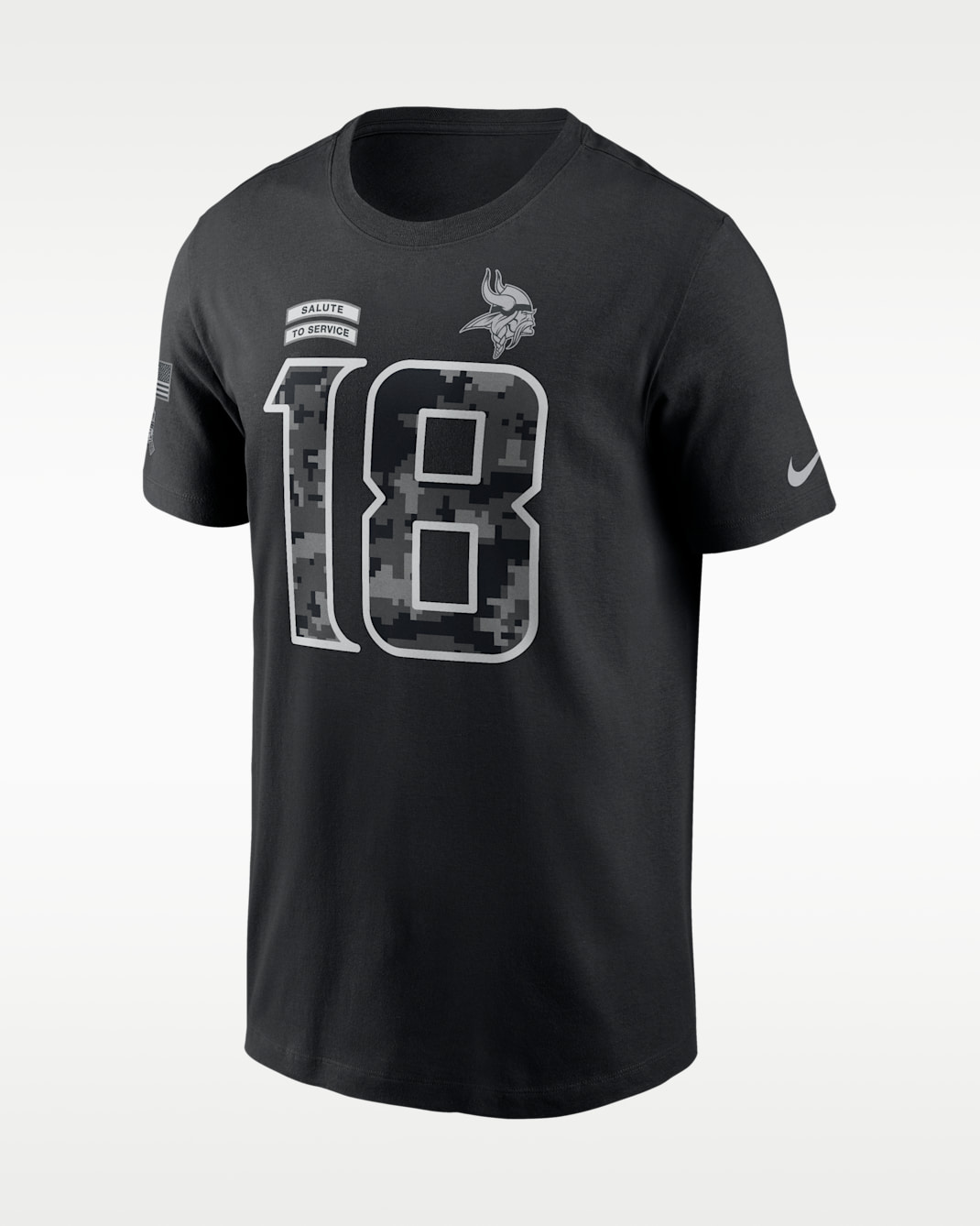 Justin Jefferson Minnesota Vikings Salute to Service Men's Nike NFL T-Shirt - Black