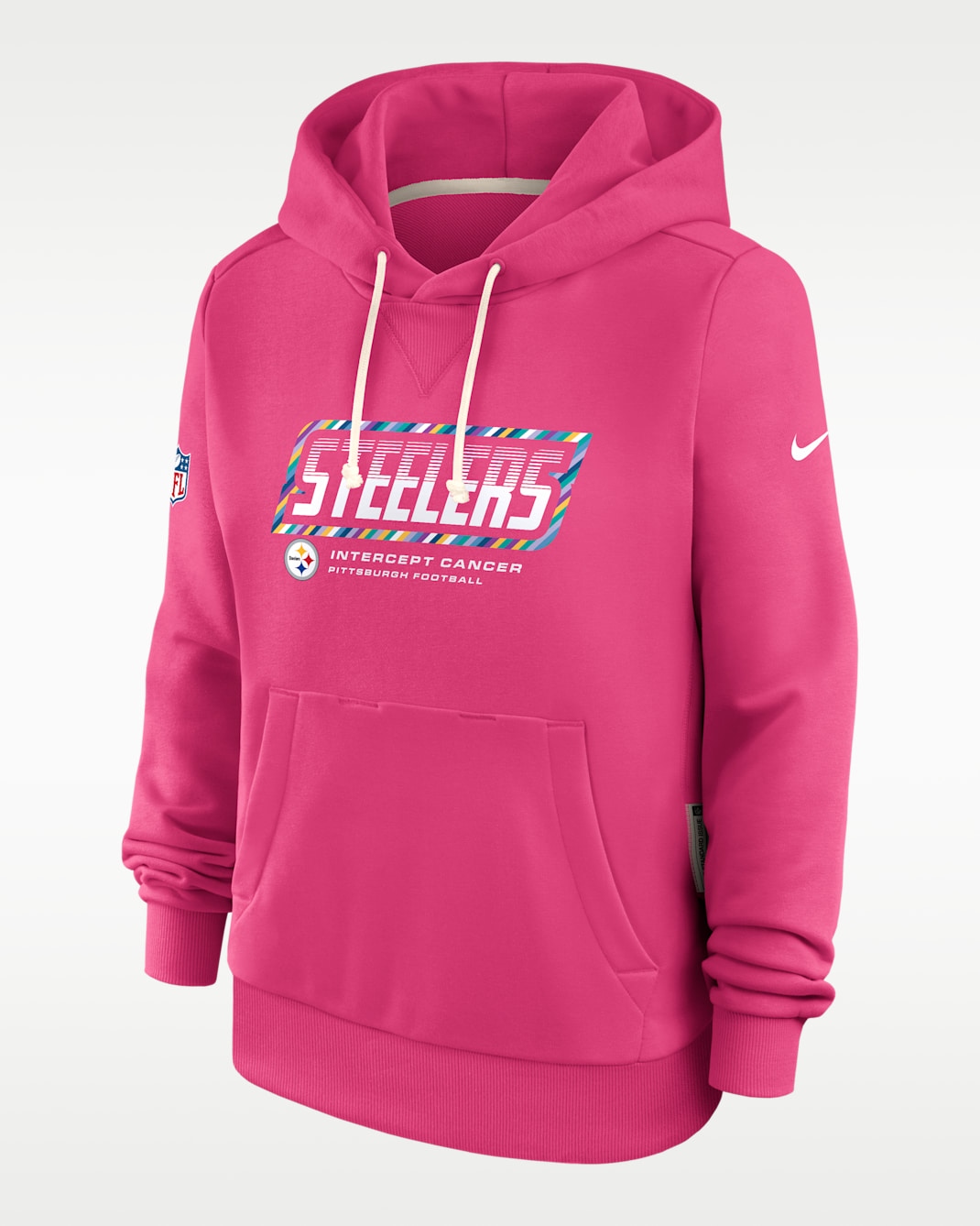 Pittsburgh Steelers Crucial Catch Standard Issue Women's Nike Dri-FIT NFL Pullover Hoodie - Pink