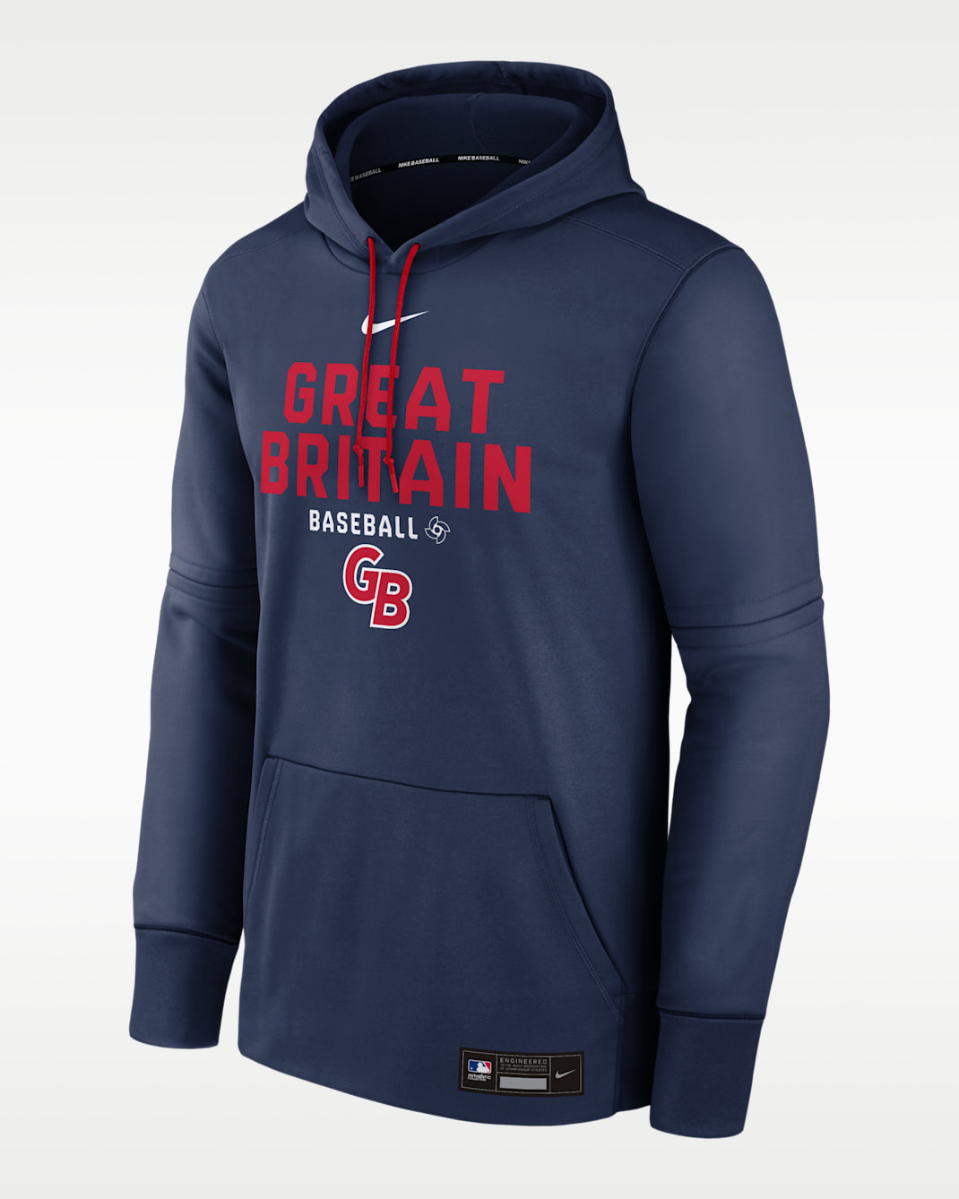 Great Britain National Baseball Team 2026 World Baseball Classic Authentic Collection Men's Nike Therma Pullover Hoodie - Navy