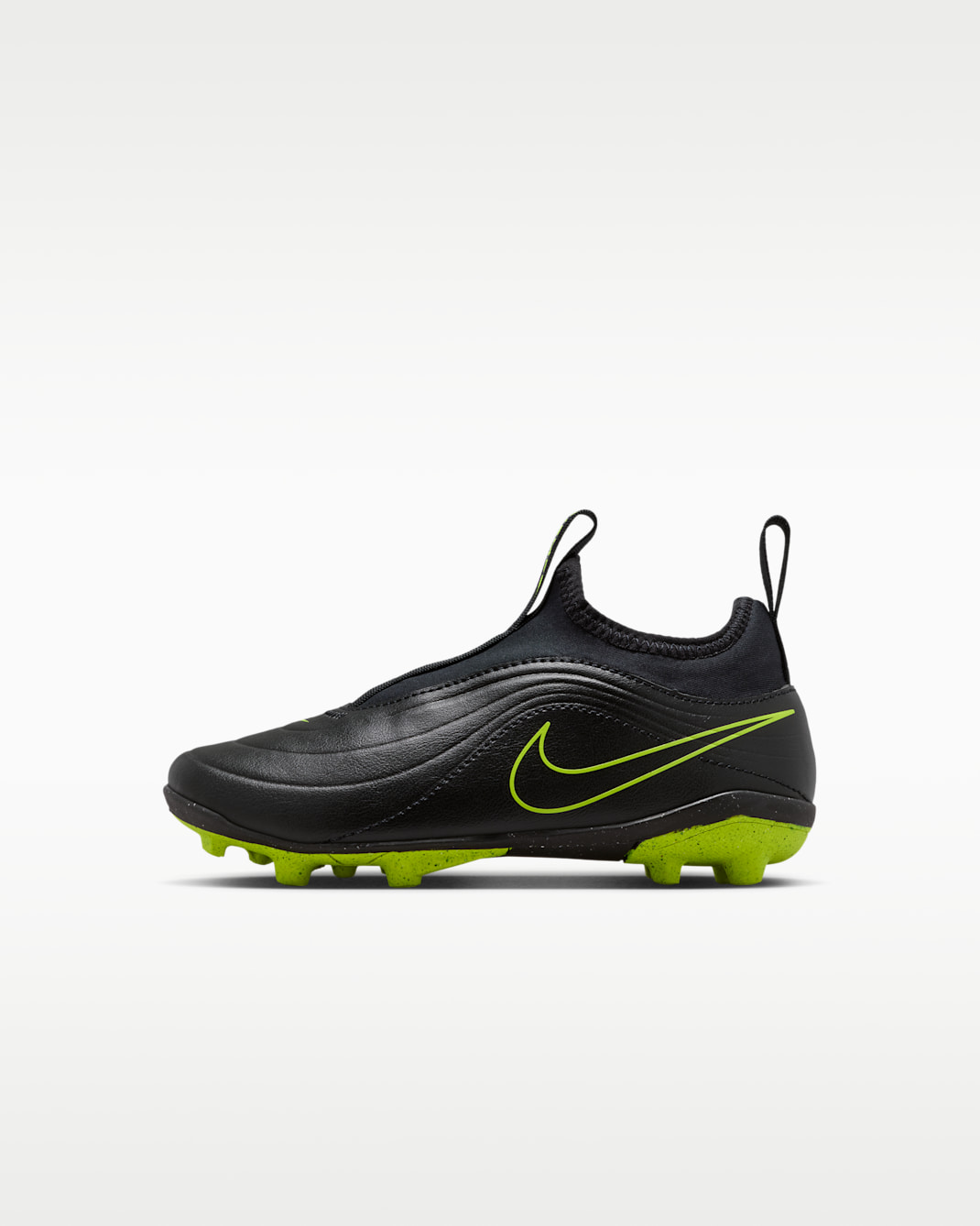 Nike Jr. Tiempo Maestro Club MG Low-Top Football Boots - Black/Volt/Black