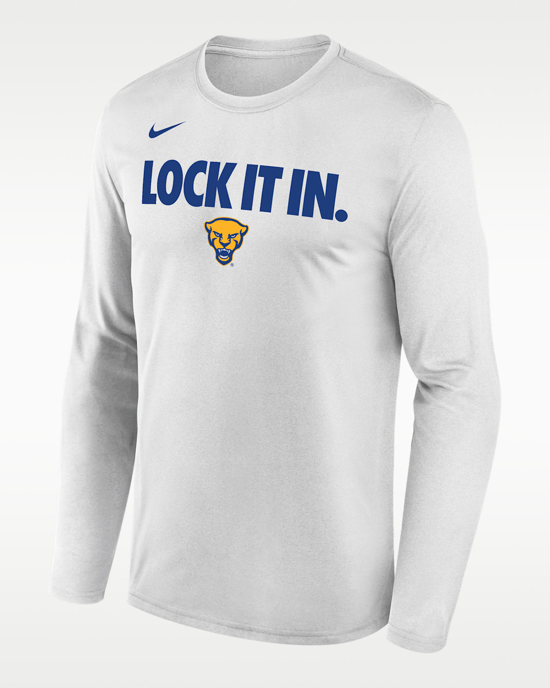 Pitt 2026 On-Court Bench Men's Nike Dri-FIT College Long-Sleeve T-Shirt - White