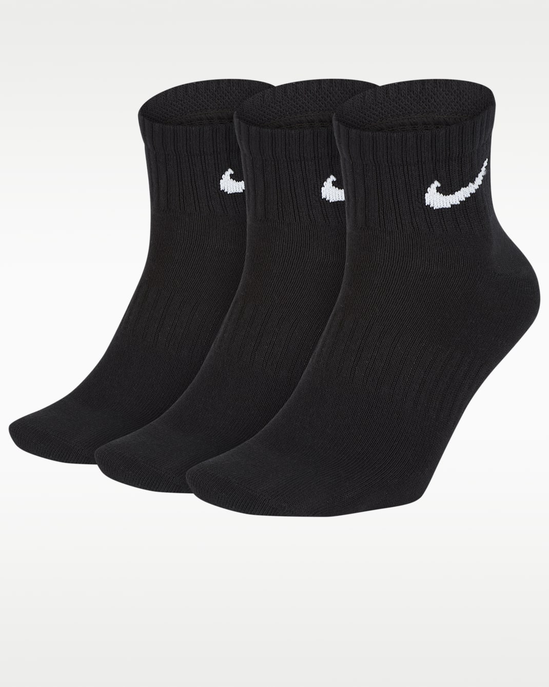 Nike Everyday Lightweight Training Ankle Socks (3 Pairs) - Black/White