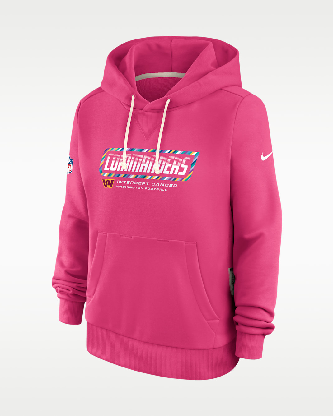 Washington Commanders Crucial Catch Standard Issue Women's Nike Dri-FIT NFL Pullover Hoodie - Pink