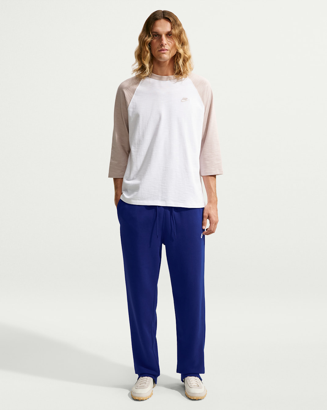 Nike Club Men's Open-Hem Fleece Trousers - Deep Royal Blue/Deep Royal Blue/White