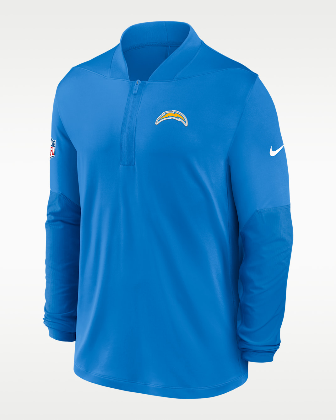 Los Angeles Chargers Feel The Pressure Men's Nike Dri-FIT NFL 1/2-Zip Top - Light Blue