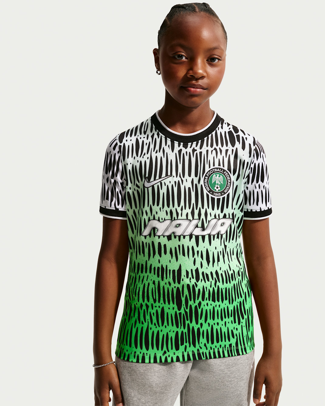 Nike x Nigeria x Slawn Big Kids' Dri-FIT Short-Sleeve Soccer Top