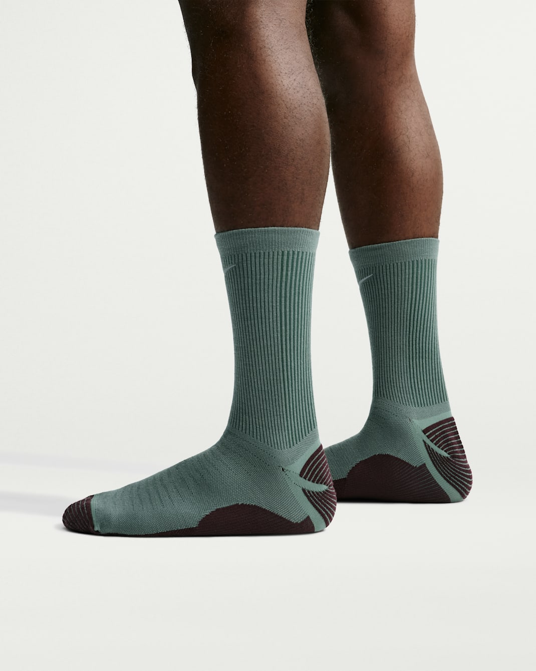 Nike Trail-Running Crew Socks (1 Pair) - Clay Green/Burgundy Crush/Fir/Reflect Silver