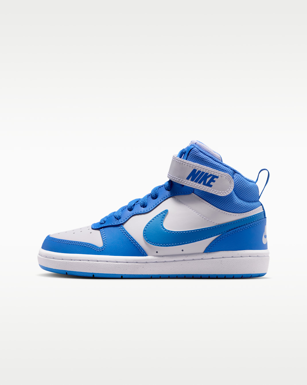 Nike Court Borough Mid 2 Big Kids' Shoes - White/Blue Crystal/White/Blue Crystal