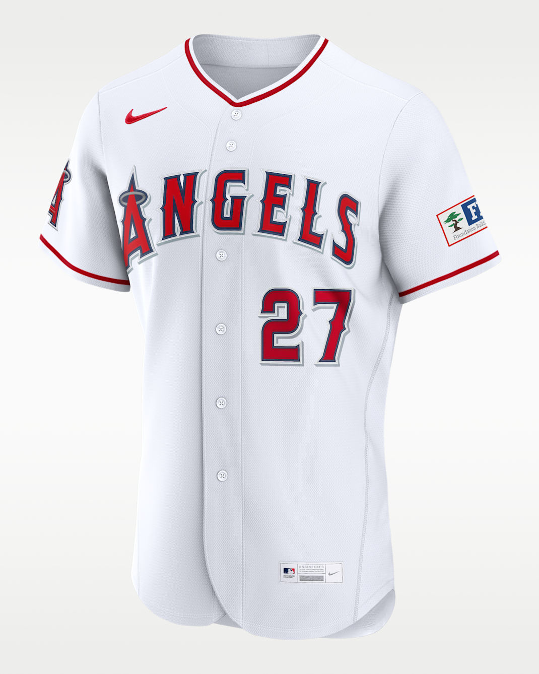 Jersey Nike de la MLB Authentic para hombre Mike Trout Los Angeles Angels - Blanco