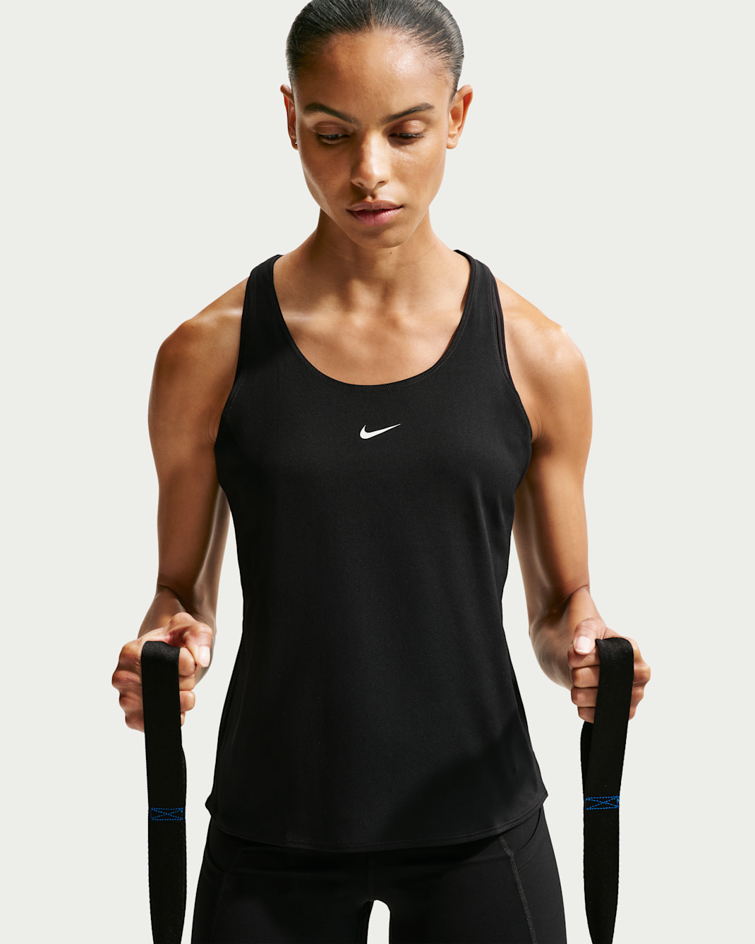 Nike Pro Dri-FIT-tanktop til kvinder - sort/hvid