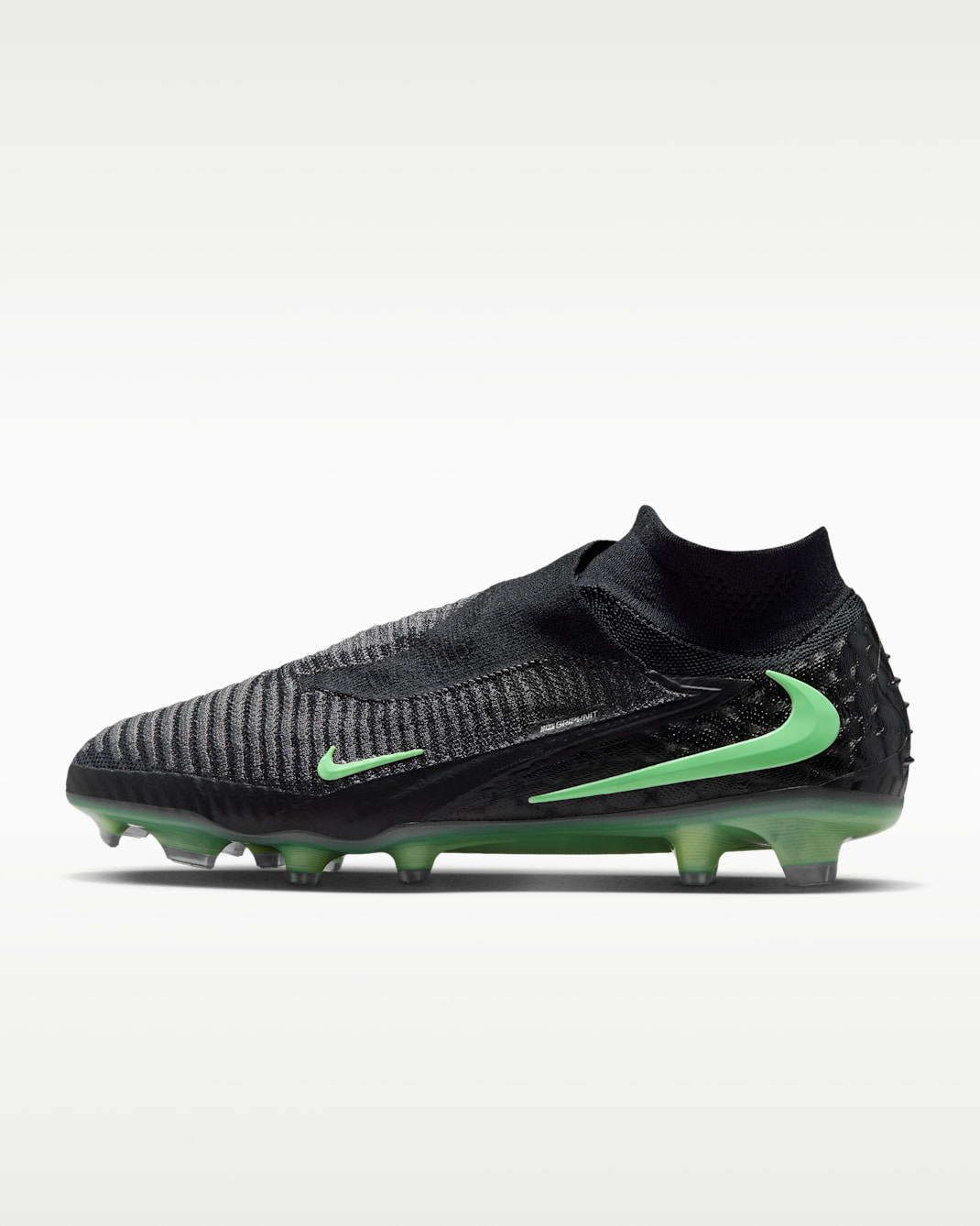 Nike Phantom 6 High Elite Firm-Ground Soccer Cleats - Black/Black/Illusion Green