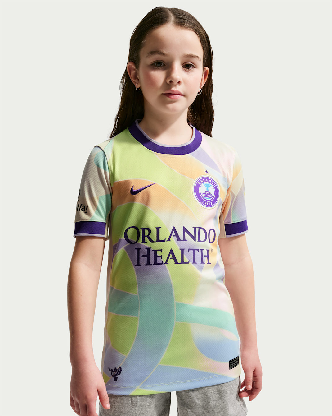 Orlando Pride Big Kids' Nike Dri-FIT NWSL Replica Jersey - Light Orewood Brown
